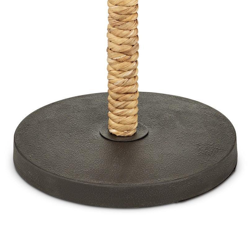 Lampada da terra in giacinto d'acqua intrecciato