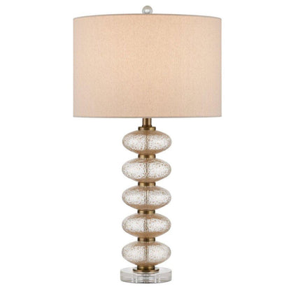 Lampada da tavolo con globi di cristallo in vetro punteggiato