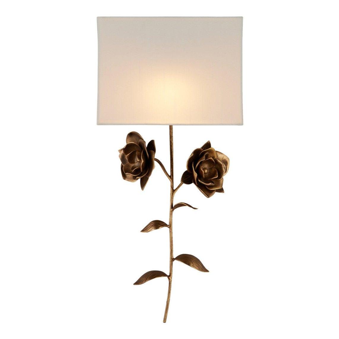 Applique da parete floreale con paralume rettangolare