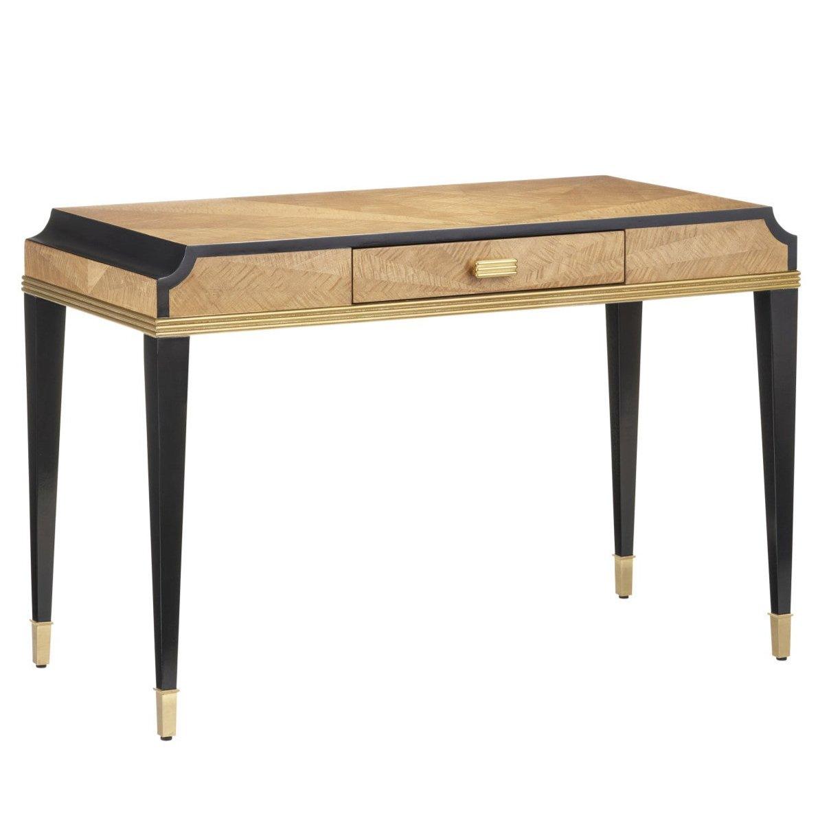 Scrivania in mogano impiallacciato color tortora