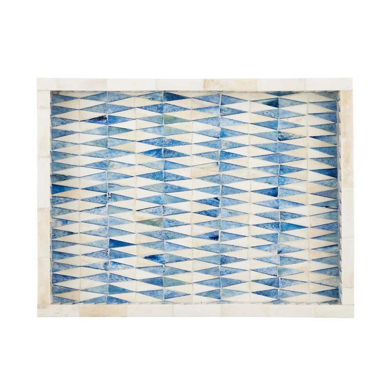 Vassoio da portata blu e bianco costiero