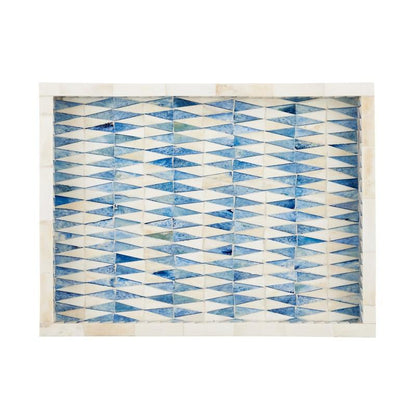 Vassoio da portata blu e bianco costiero