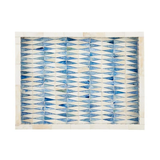 Vassoio da portata blu e bianco costiero