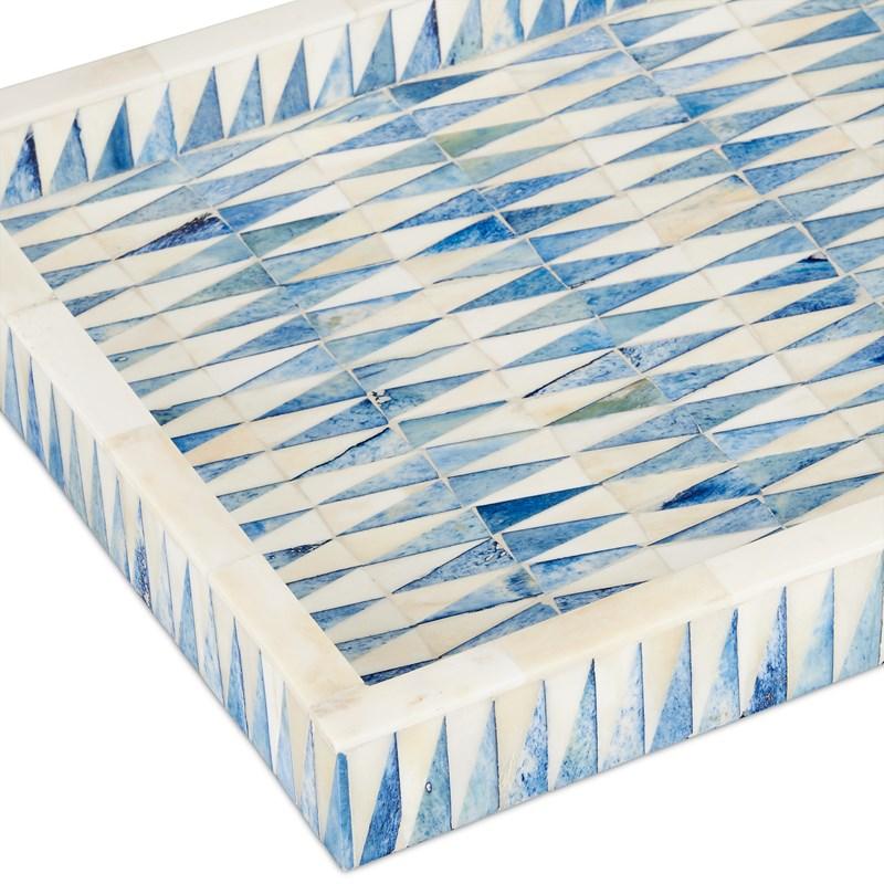 Vassoio da portata blu e bianco costiero