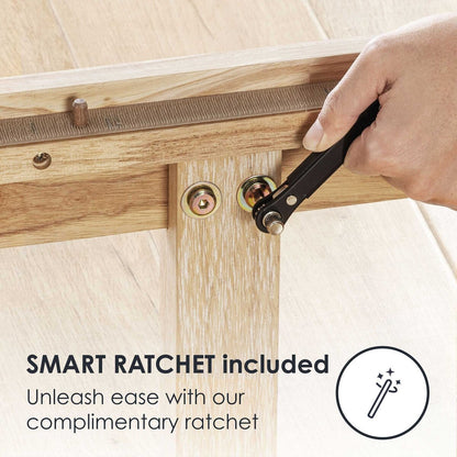 12 Letto a piattaforma classico in legno massello