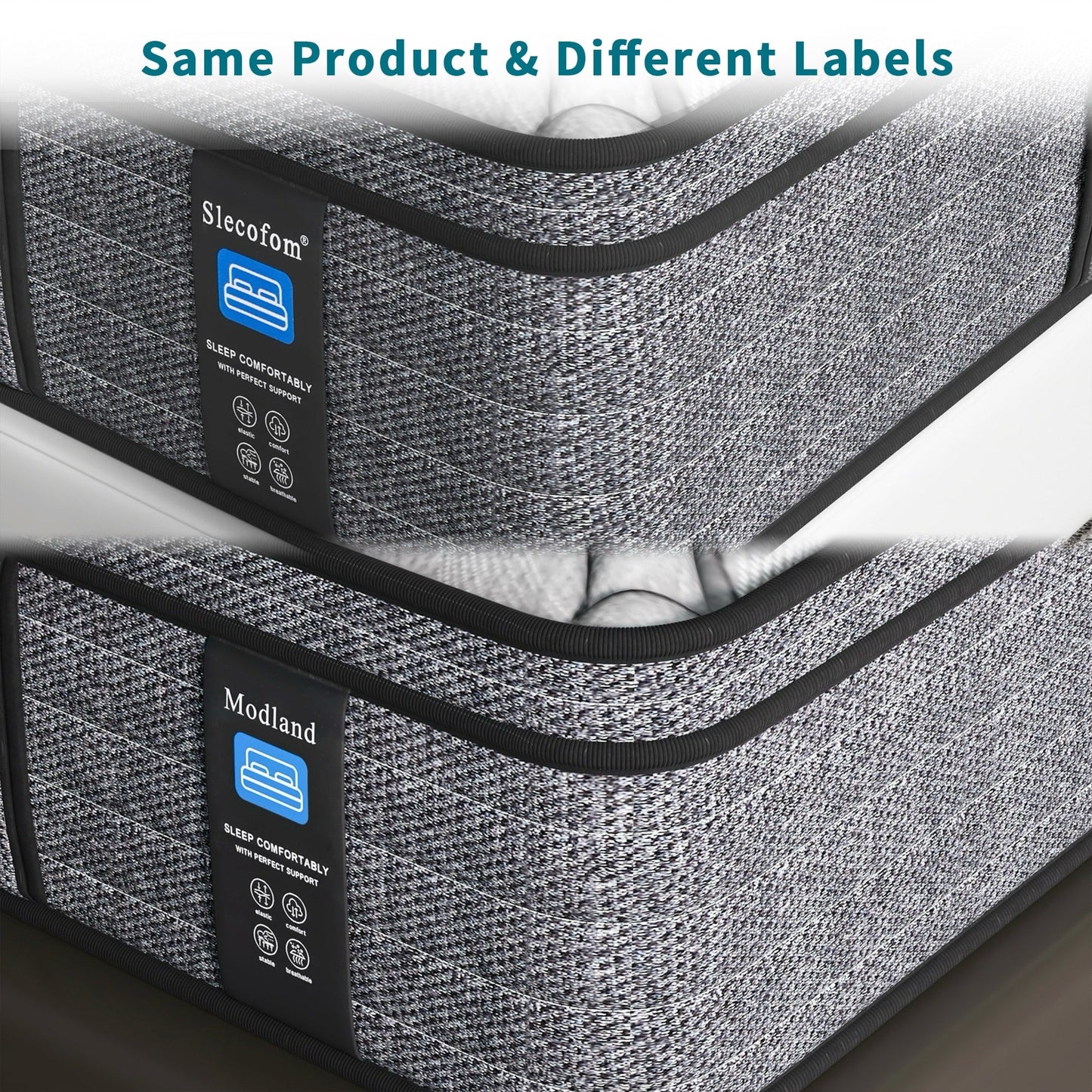 Materasso ibrido medio Modland da 14 pollici, Euro Top - Schiume ignifughe CertiPUR-US per il sollievo dal mal di schiena, Twin/Full/Queen/King