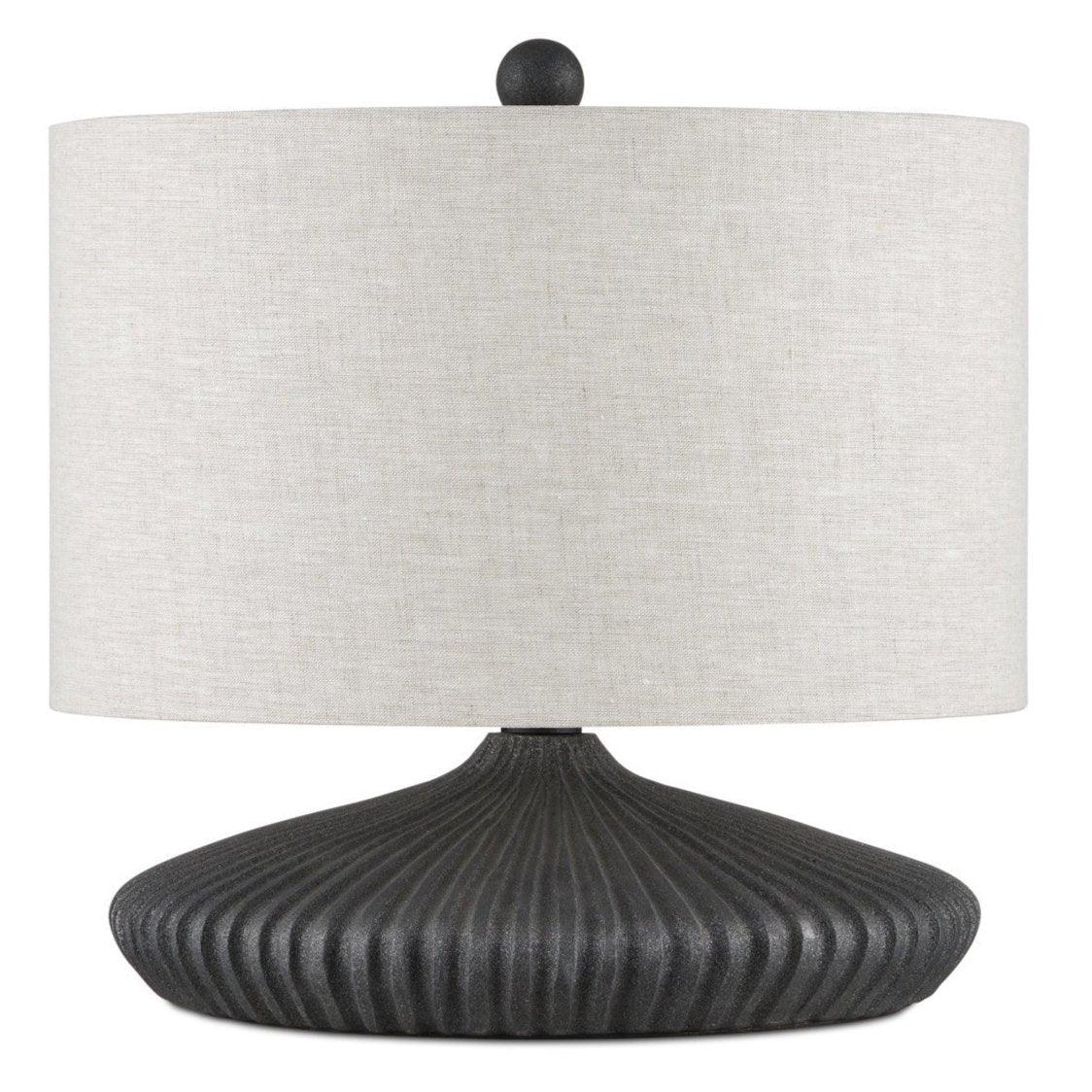 Lampada da tavolo nera schiacciata