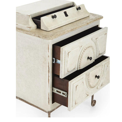 Comodino con cassetto segreto in stile shabby chic francese