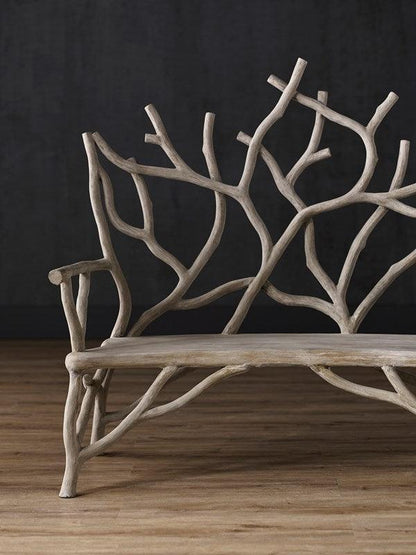 Divano a due posti in finto legno