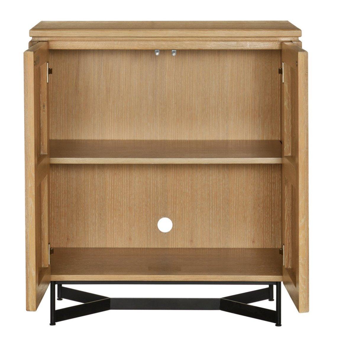 Cassettiera laterale a 2 ante con motivo a doghe