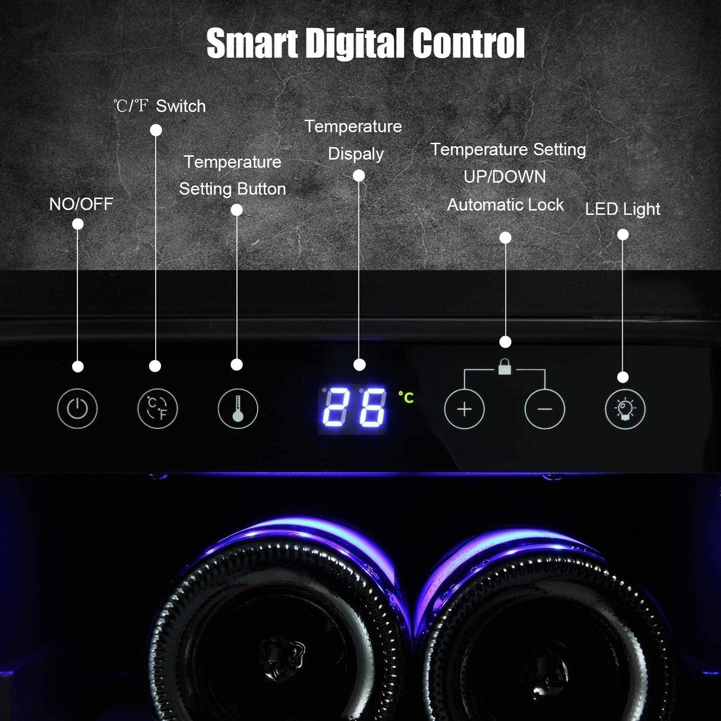 Frigorifero per bevande da 24 pollici, mini frigorifero per vino integrato