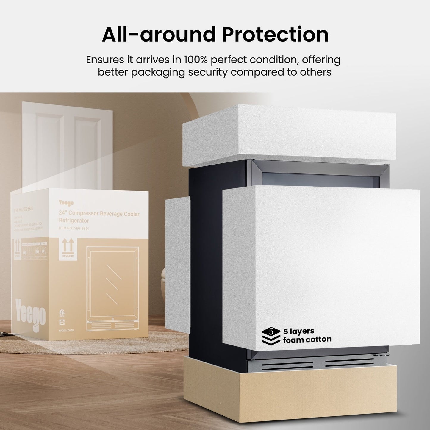 Frigorifero per bevande da 24 pollici, frigorifero per bevande da 140 lattine per bevande gassate, vino e bevande analcoliche - 24 pollici