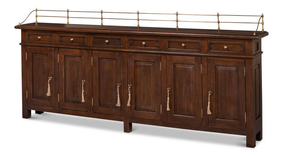 Credenza lunga in ebano antico inglese 