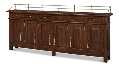 Credenza lunga in ebano antico inglese 
