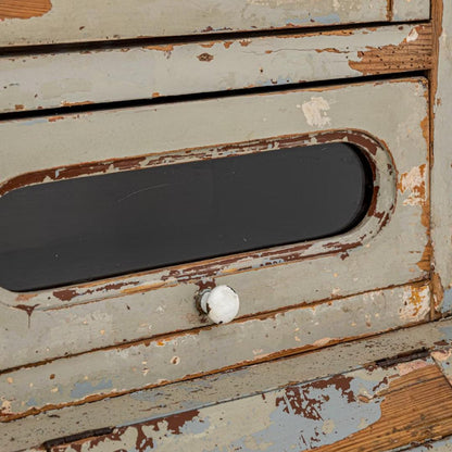 Antica vetrina da fattoria color salvia e blu, circa 1850