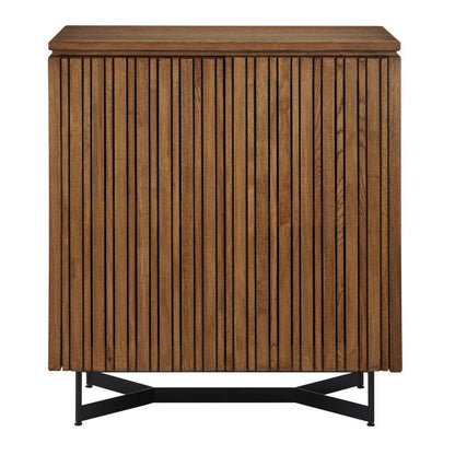 Cassettiera laterale a 2 ante con motivo a doghe