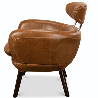 Poltrona club in pelle Havana