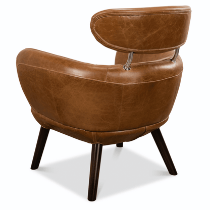 Poltrona club in pelle Havana