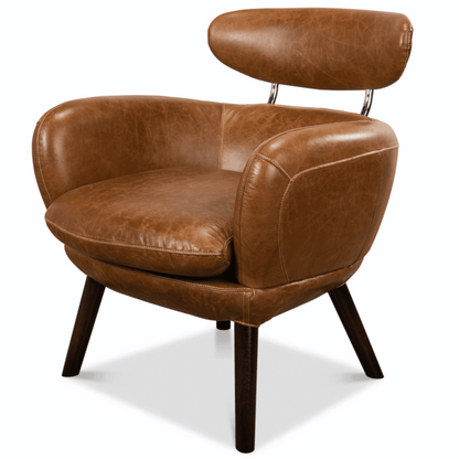 Poltrona club in pelle Havana