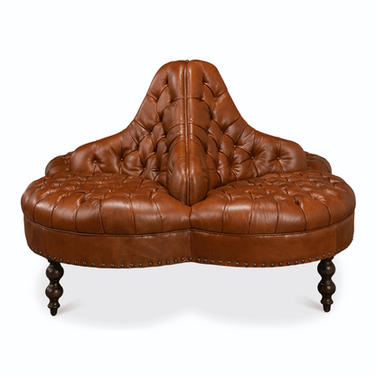 Divano da ingresso in pelle trapuntata