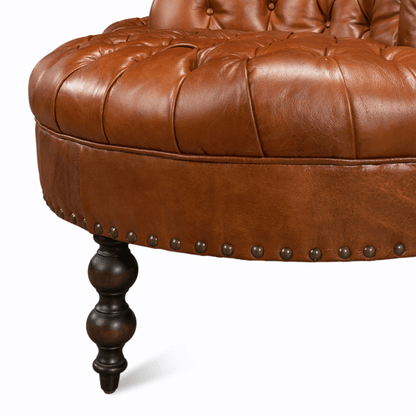 Divano da ingresso in pelle trapuntata