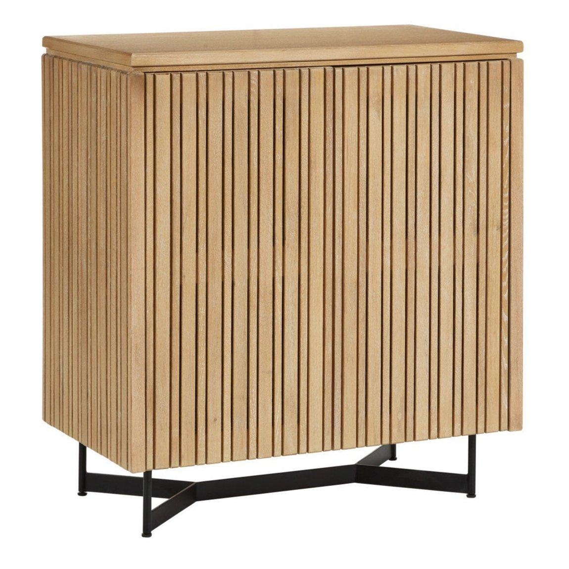 Cassettiera laterale a 2 ante con motivo a doghe