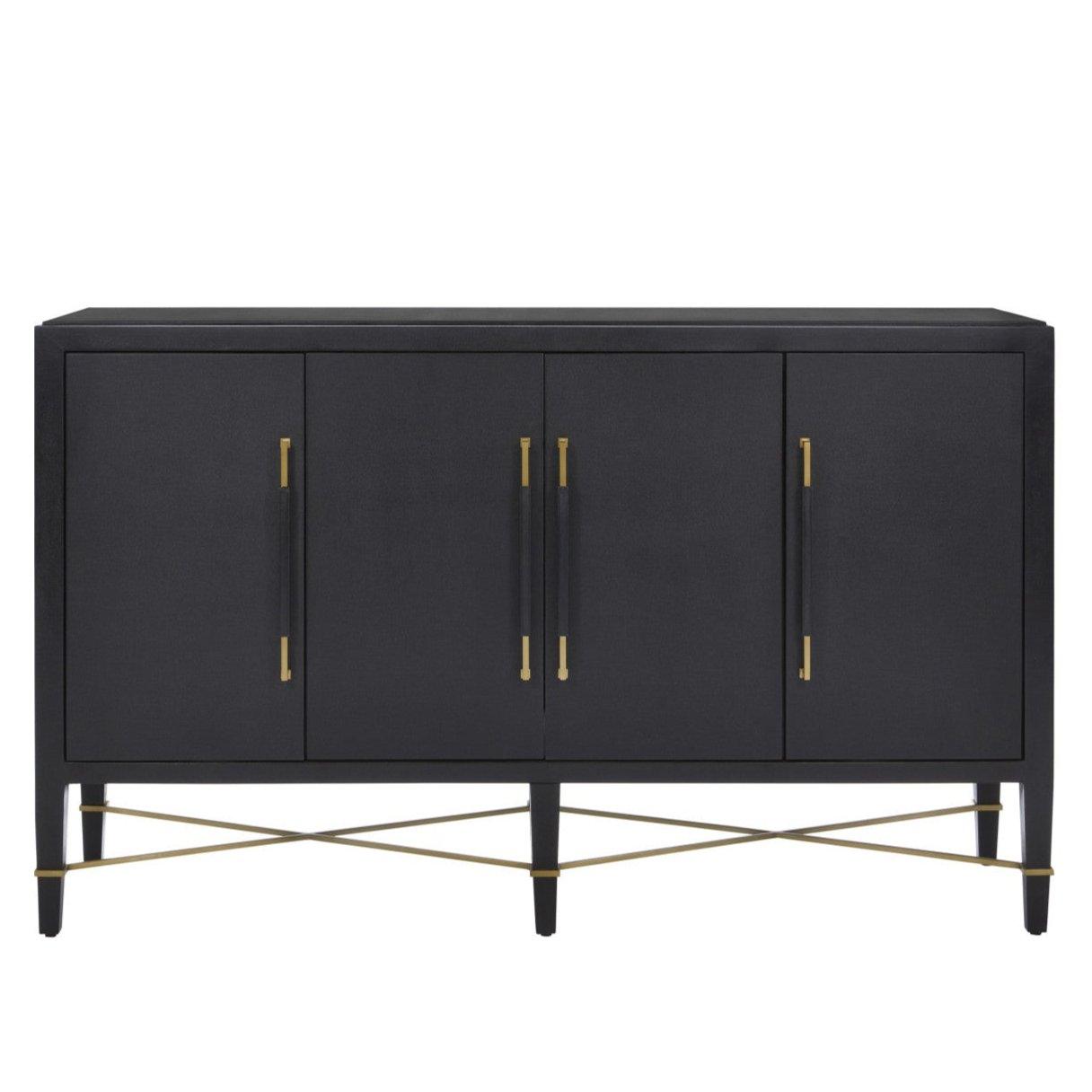 Credenza a 4 ante laccata nera