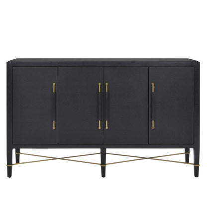 Credenza a 4 ante laccata nera