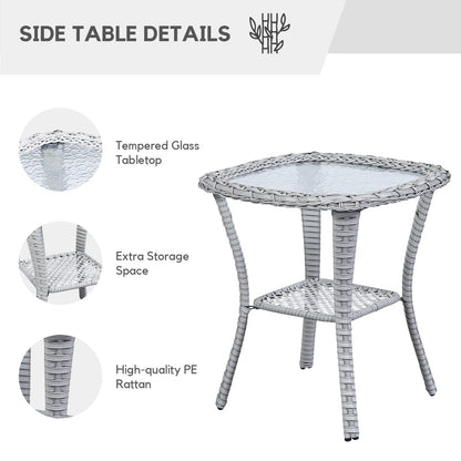 Gymojoy Sedia a dondolo girevole in vimini da esterno, 3 pezzi, con cuscino e tavolo