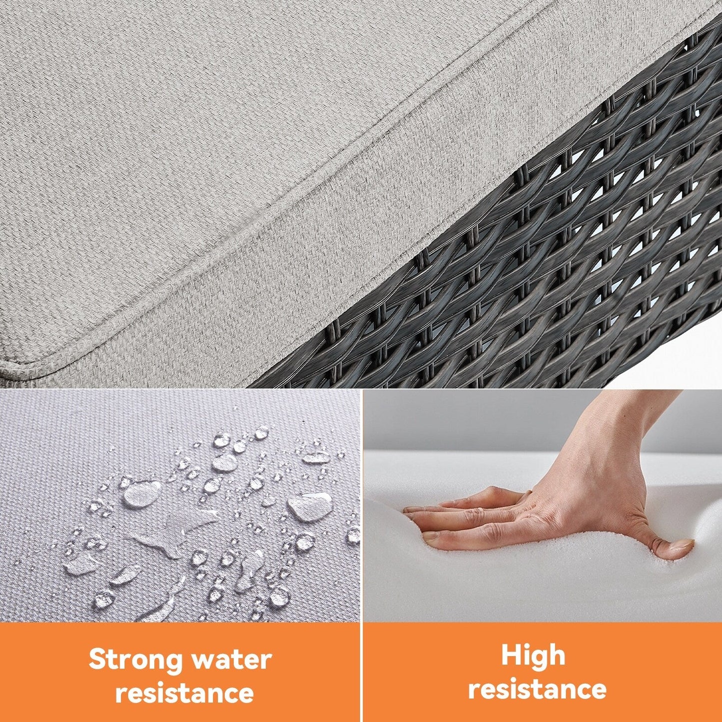 Gymojoy Sedia a dondolo girevole in vimini da esterno, 3 pezzi, con cuscino e tavolo