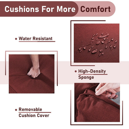 Gymojoy Sedia a dondolo girevole in vimini da esterno, 3 pezzi, con cuscino e tavolo