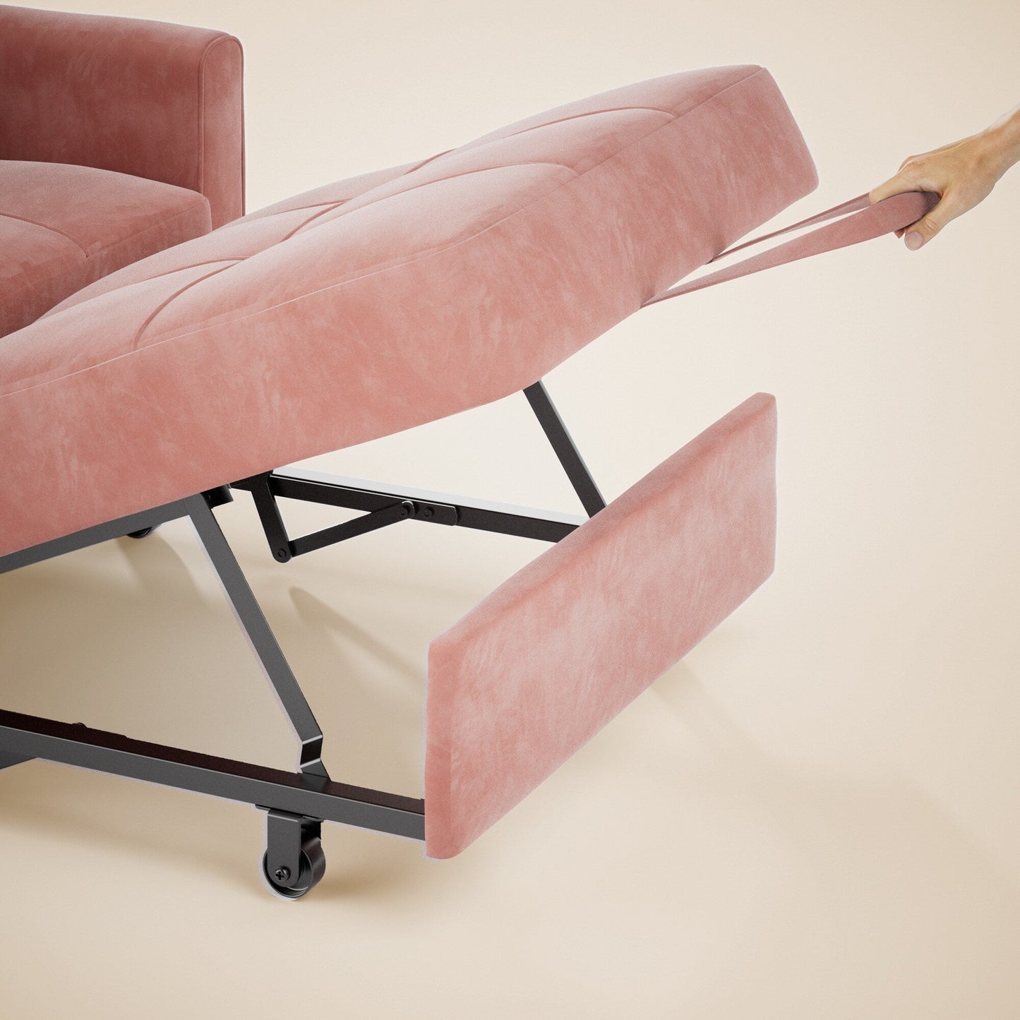 Divano letto regolabile 3 in 1, divano con poltrona estraibile, letto pieghevole convertibile per soggiorno