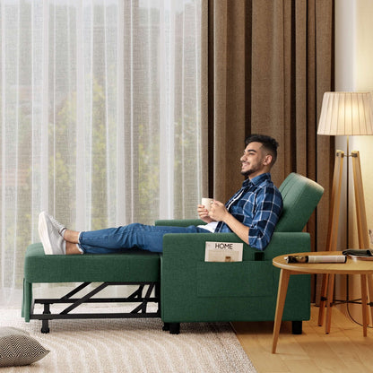 Divano letto regolabile 3 in 1, divano con poltrona estraibile, letto pieghevole convertibile per soggiorno