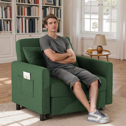 Divano letto regolabile 3 in 1, divano con poltrona estraibile, letto pieghevole convertibile per soggiorno