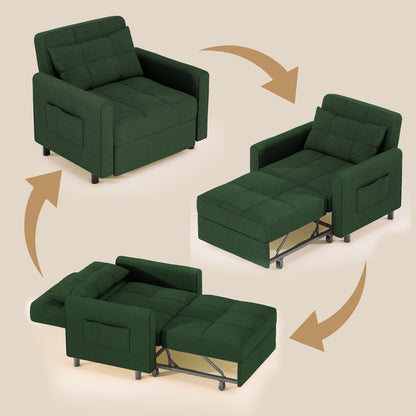 Divano letto regolabile 3 in 1, divano con poltrona estraibile, letto pieghevole convertibile per soggiorno