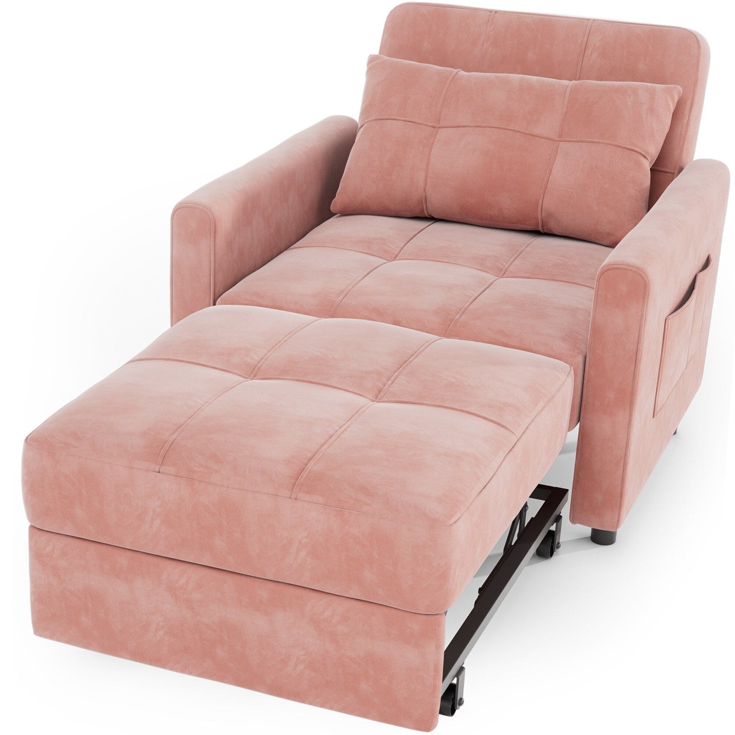 Divano letto regolabile 3 in 1, divano con poltrona estraibile, letto pieghevole convertibile per soggiorno