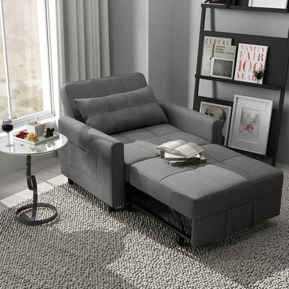 Divano letto regolabile 3 in 1, divano con poltrona estraibile, letto pieghevole convertibile per soggiorno