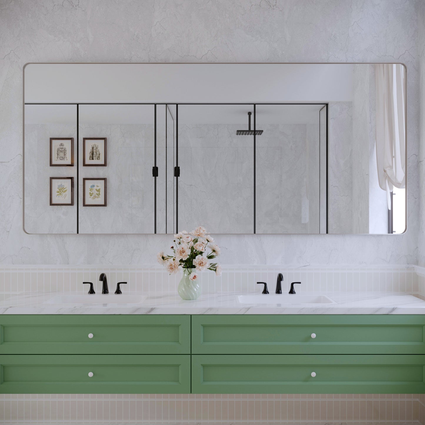 Specchio da bagno con cornice da parete