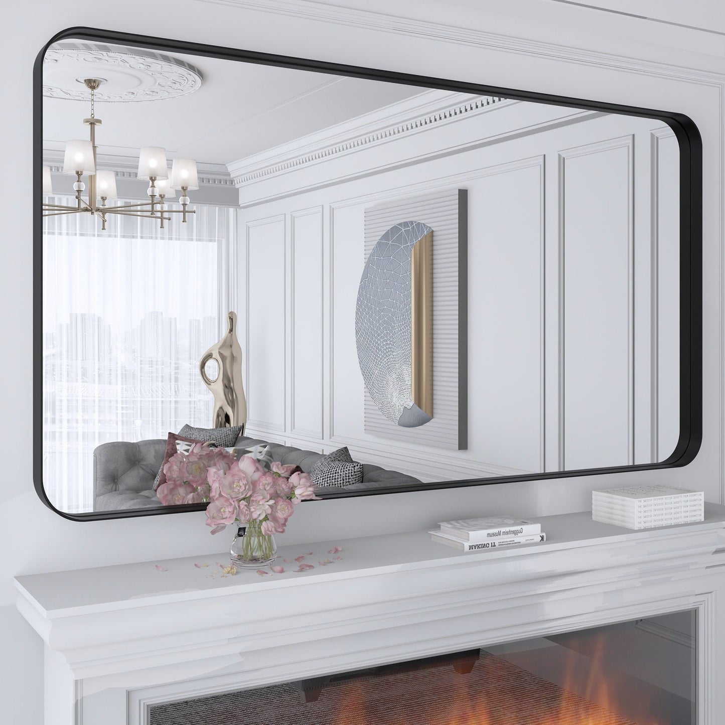 Specchio da bagno con cornice da parete