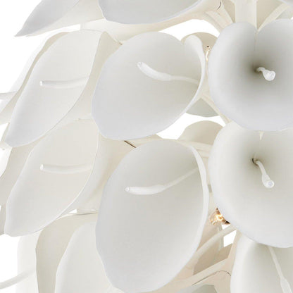 Lampadario Calla Lily a 9 luci in gesso bianco