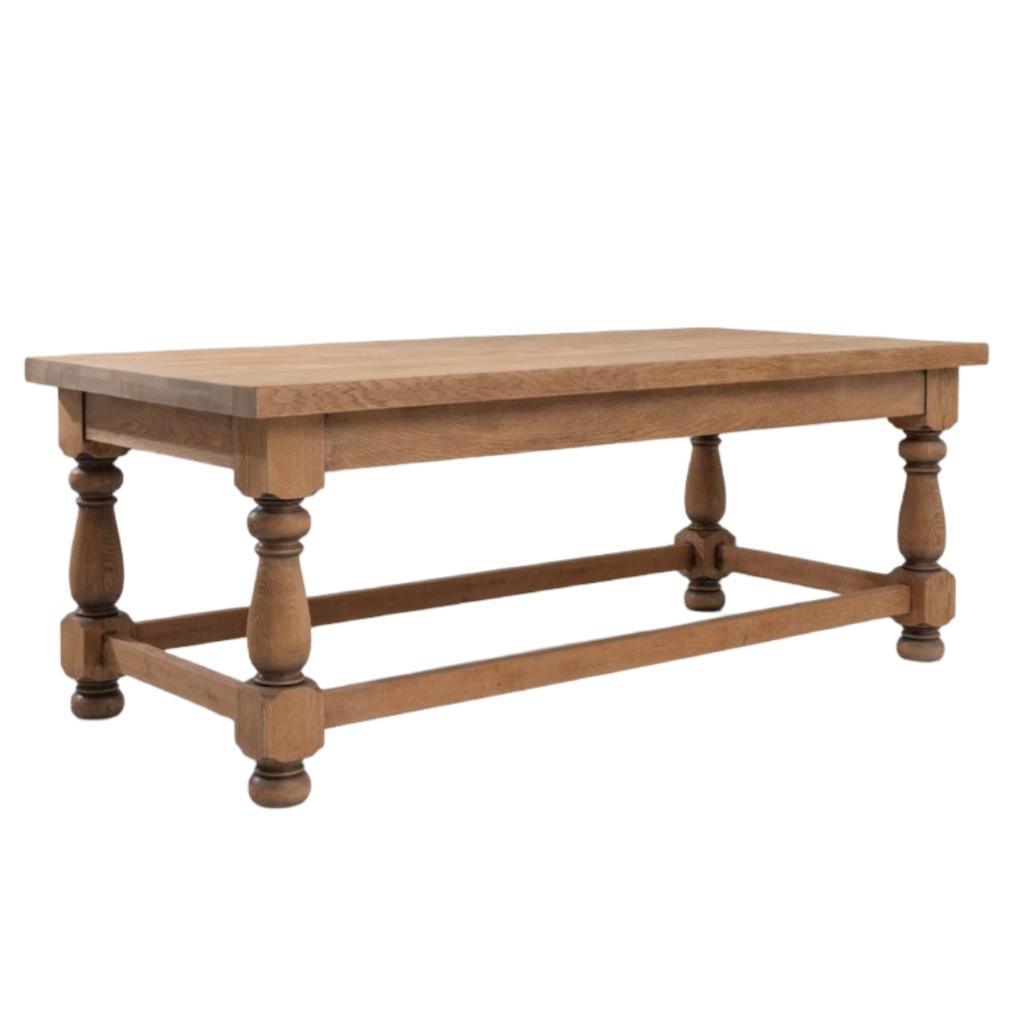 Tavolo da pranzo vintage in rovere belga robusto, circa 1940