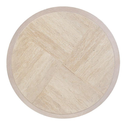 Tavolino da caffè con piano in travertino rigato