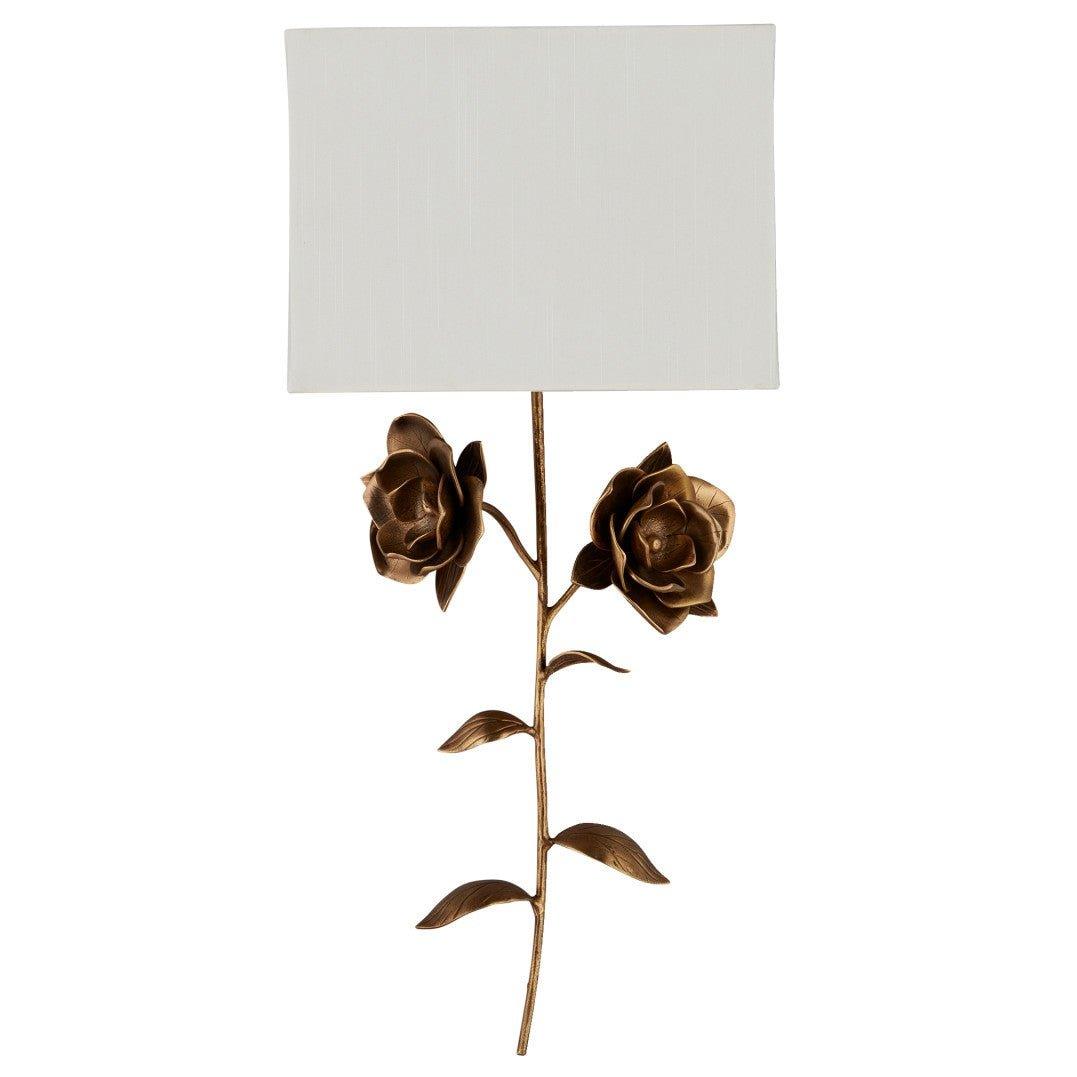 Applique da parete floreale con paralume rettangolare