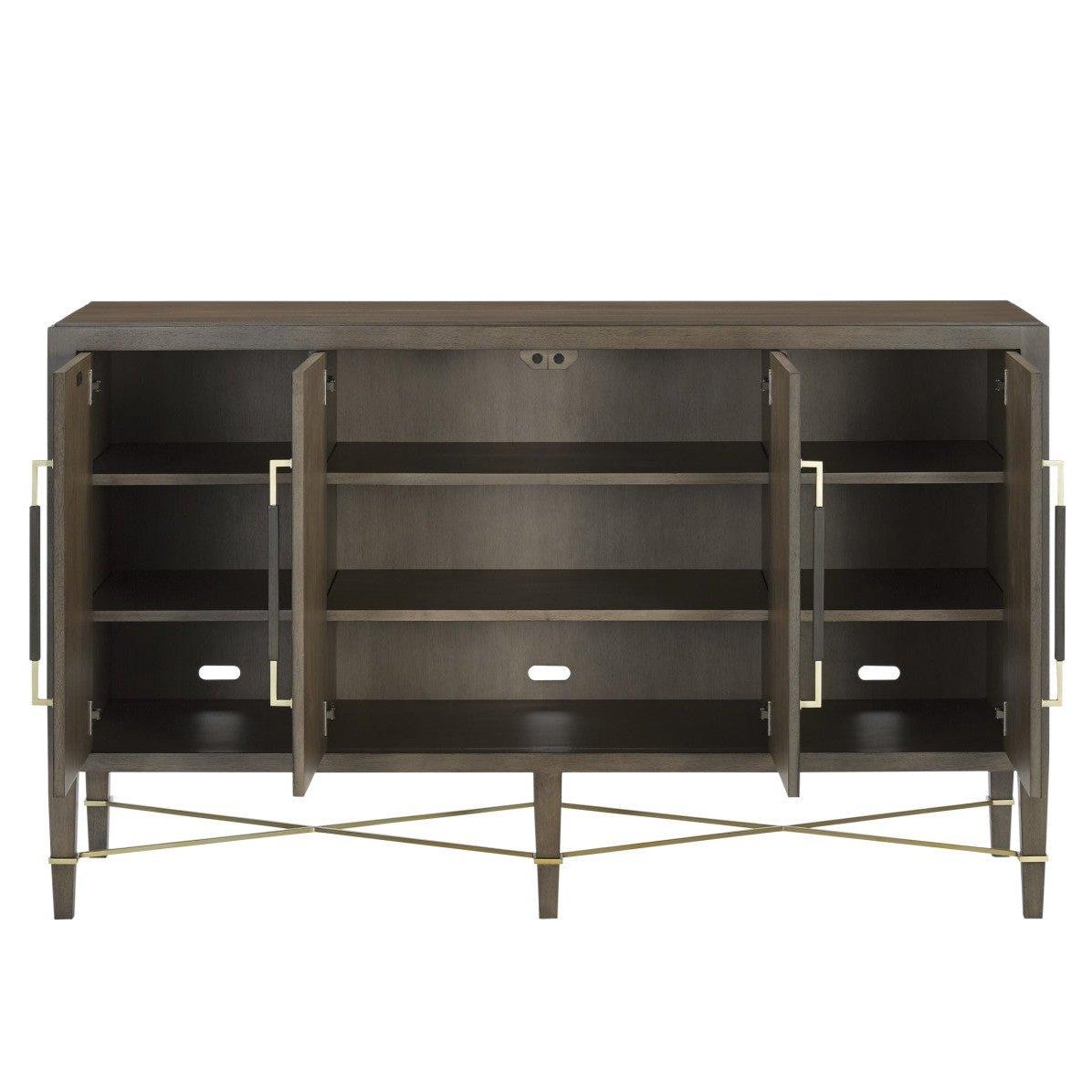 Credenza a 4 ante laccata nera