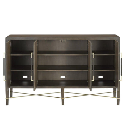 Credenza a 4 ante laccata nera