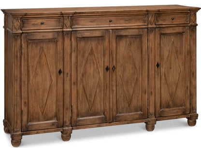 Credenza in legno con frontale a rombi