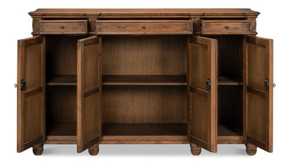 Credenza in legno con frontale a rombi