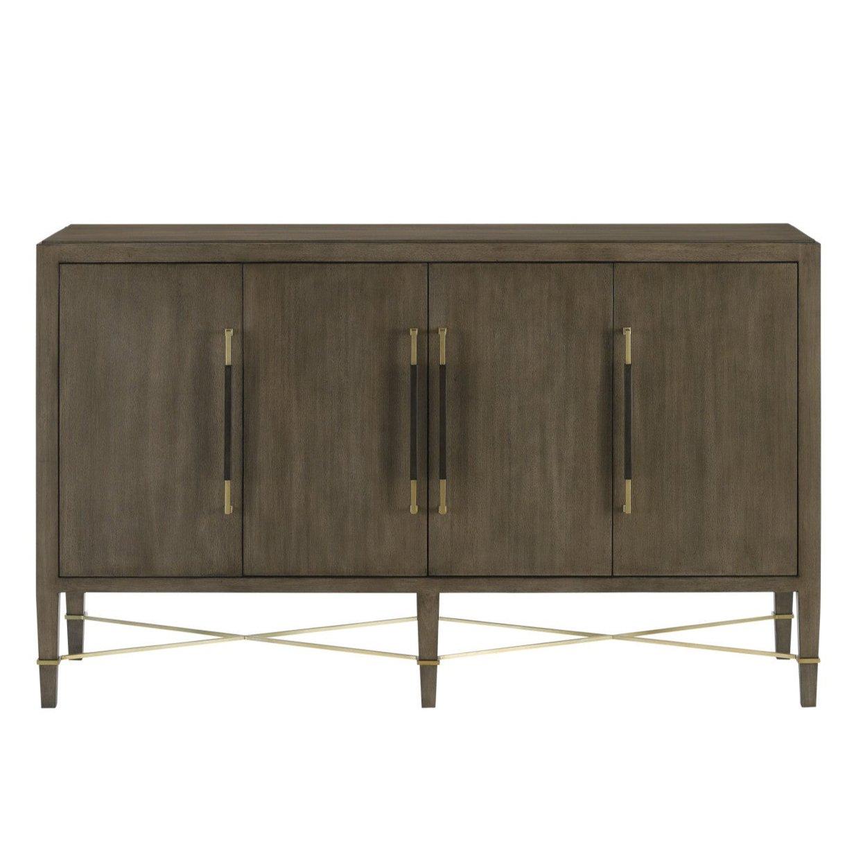 Credenza a 4 ante laccata nera