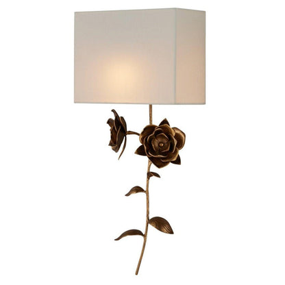 Applique da parete floreale con paralume rettangolare