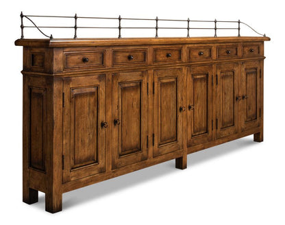 Credenza lunga in ebano antico inglese 